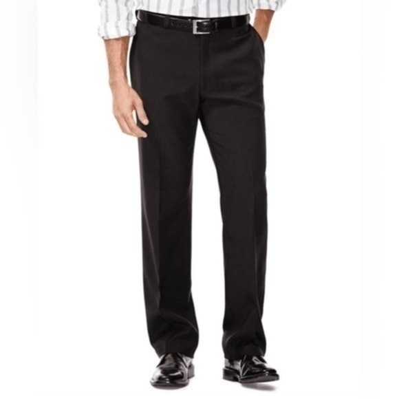 NWT Haggar Black Label Men's Size 34 Wool Flat Front Trouser Dress Pants 34x30 - Picture 1 of 10